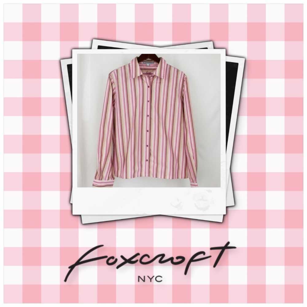 FOXCROFT! Wrinkle Free Stripe Button Down Shirt.